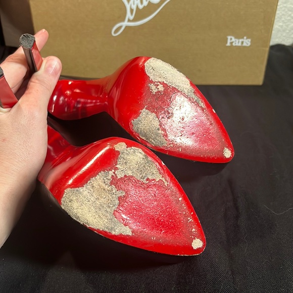 SOLD✨Christian Louboutin✨ Daffodile 160mm Kid Chunky Platform Pumps Size 38 - Picture 10 of 14